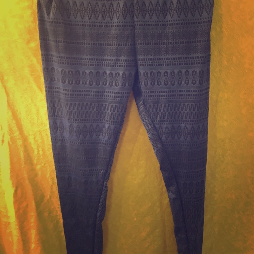 Large Aztec print leggings.
